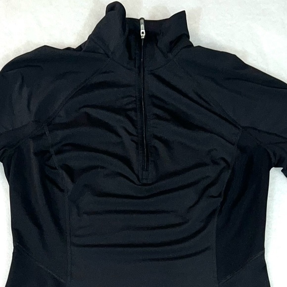 Tek Gear DRYTEK size M black long sleeve 1/4 zip pullover athletic shirt jacket - Picture 6 of 15